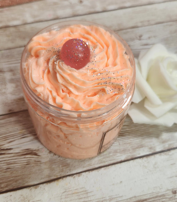 Juicy Papaya Mango Bath & Body Gift Box. Handmade Whipped Body Butter, Foaming Sugar Scrub and Bubble Bar Gift Set. - Glamorous Beauty & Boutique