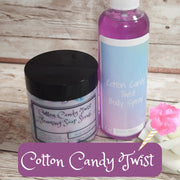Cotton Candy Twist Bath & Body Gift Box. Shea Butter Whipped Sugar Scrub and Hydrating Body Spray. Whipped Soap Scrub and Body Mist - Glamorous Beauty & Boutique