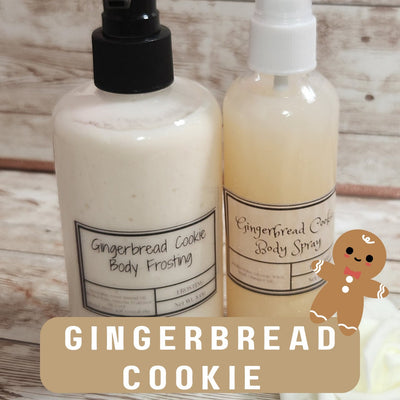 Gingerbread Cookie Bath & Body Gift Box. All Natural Shea Butter Body Frosting and Hydrating Body Spray. Body Lotion and Body Mist Gift Set - Glamorous Beauty & Boutique
