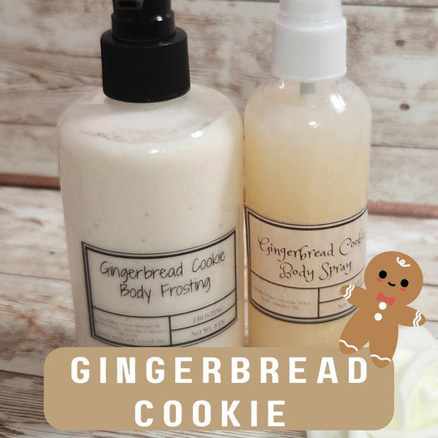 Gingerbread Cookie Bath & Body Gift Box. All Natural Shea Butter Body Frosting and Hydrating Body Spray. Body Lotion and Body Mist Gift Set - Glamorous Beauty & Boutique