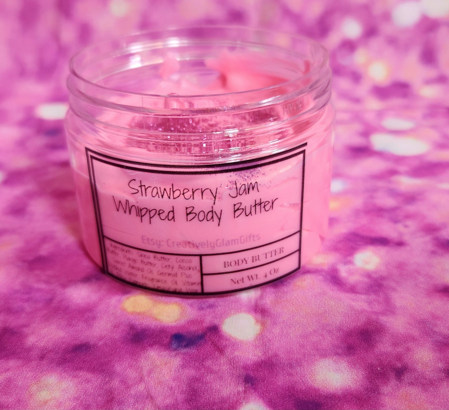 Strawberry Jam Whipped Body Butter. Handmade Shea, Mango & Cocoa Butter Body Frosting. All Natural Non Greasy Emulsified Body Butter - Glamorous Beauty & Boutique