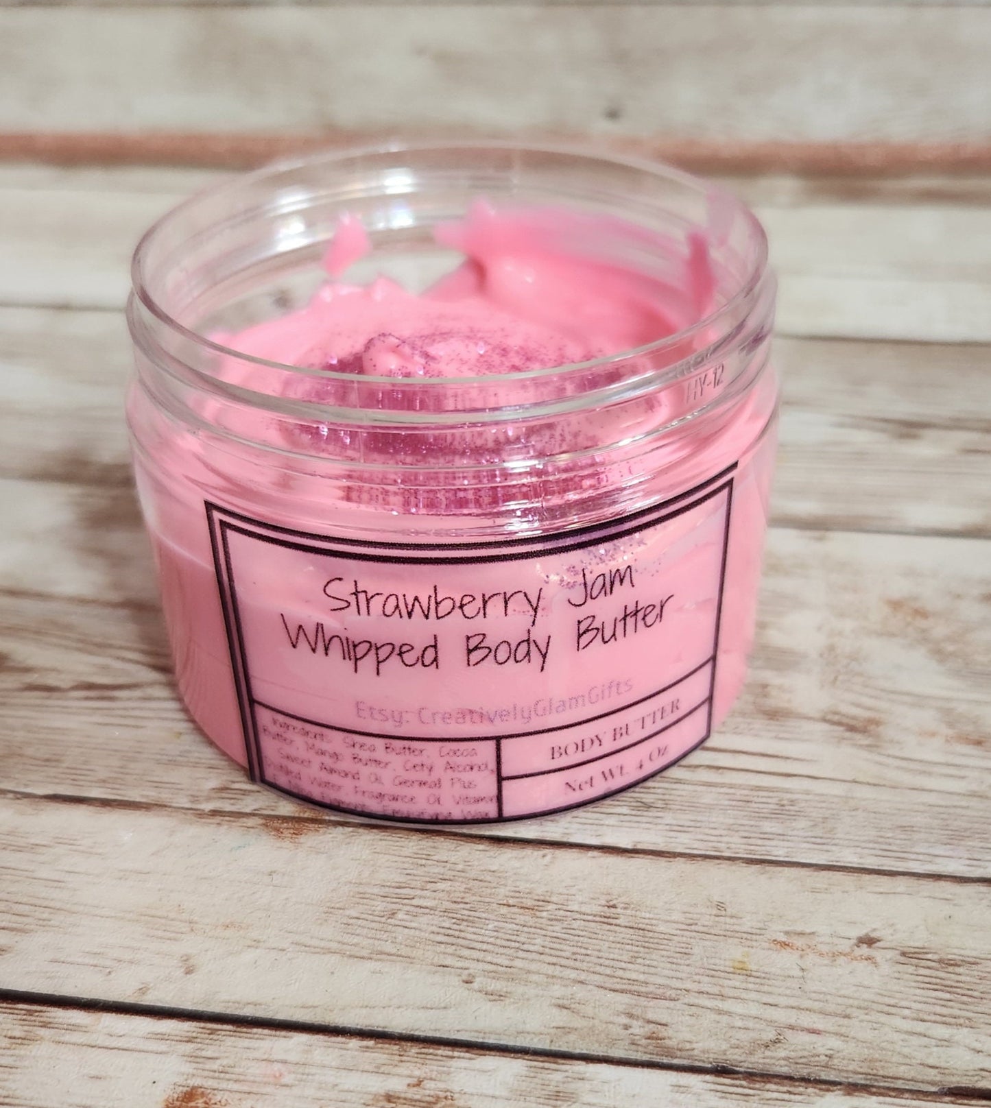 Strawberry Jam Whipped Body Butter. Handmade Shea, Mango & Cocoa Butter Body Frosting. All Natural Non Greasy Emulsified Body Butter - Glamorous Beauty & Boutique