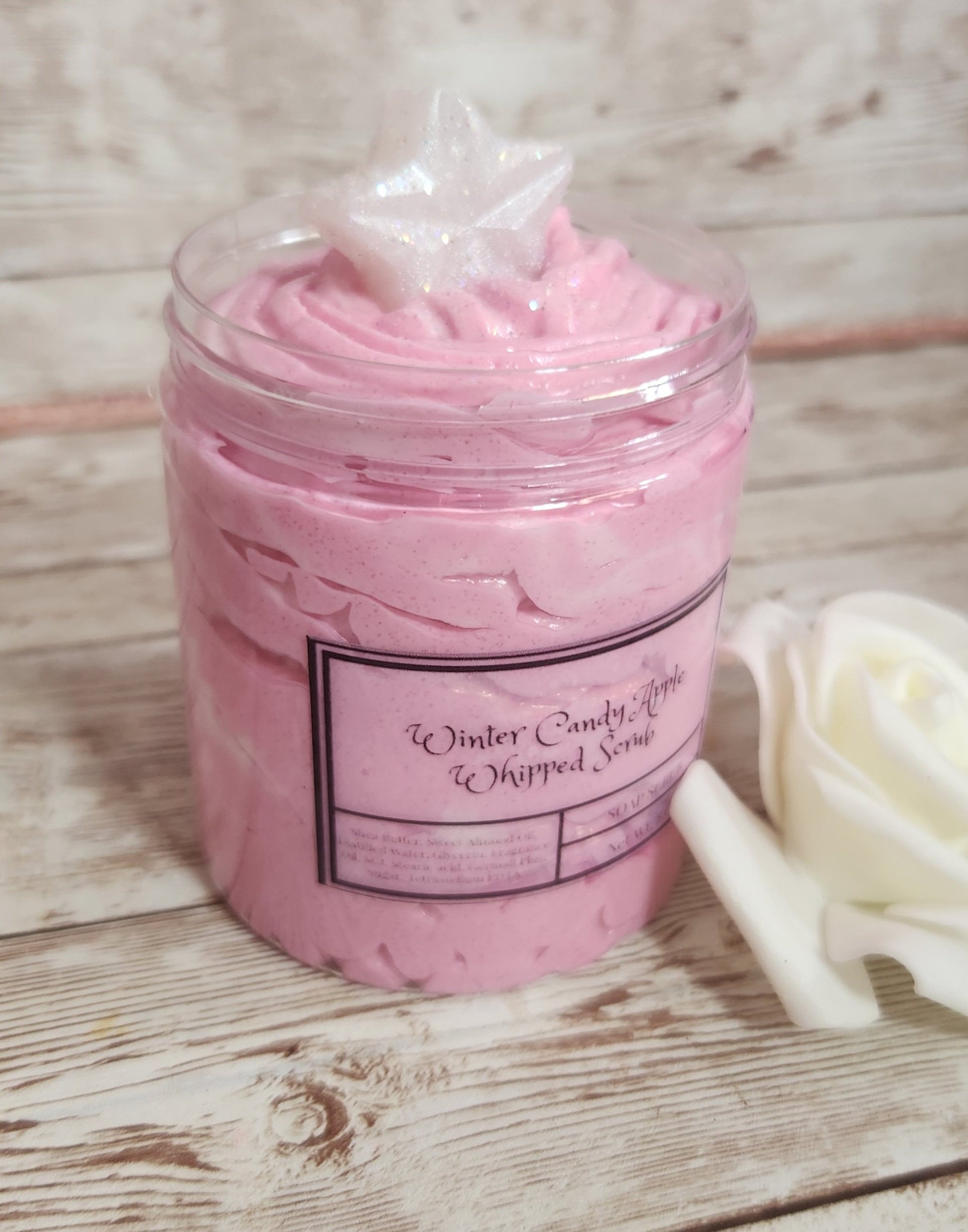 Winter Candy Apple BBW Type Whipped Foaming Shea Butter Sugar Scrub. Exfoliating Body Wash. All Natural Whipped Soap Scrub. Shaving Cream. - Glamorous Beauty & Boutique