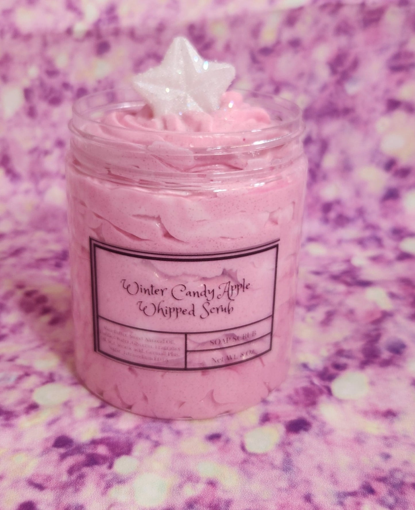 Winter Candy Apple BBW Type Whipped Foaming Shea Butter Sugar Scrub. Exfoliating Body Wash. All Natural Whipped Soap Scrub. Shaving Cream. - Glamorous Beauty & Boutique