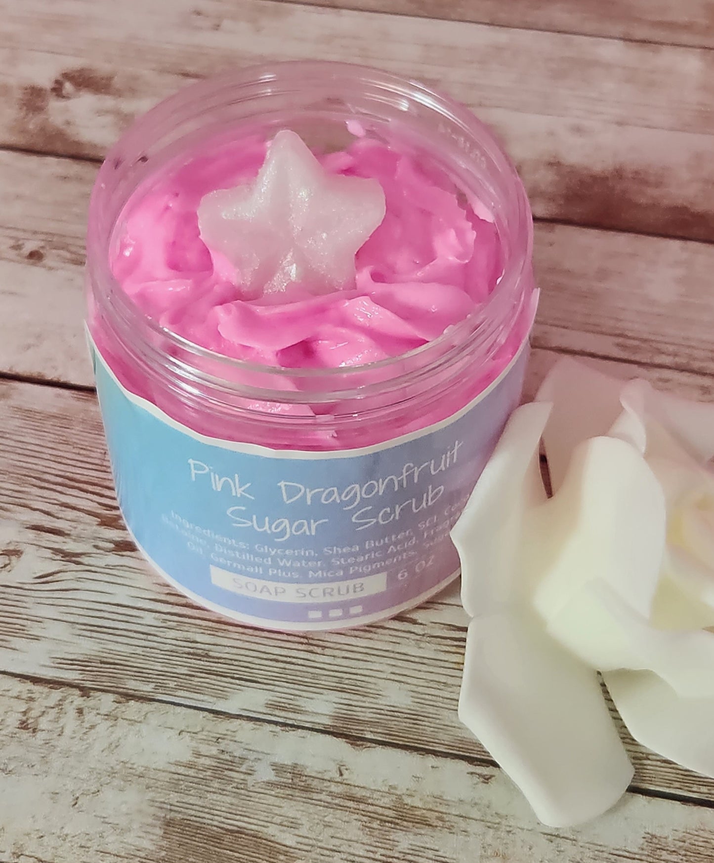 Pink Dragonfruit Whipped Foaming Shea Butter Sugar Scrub. Exfoliating Body Wash & Scrub. All Natural Whipped Soap Scrub. Shaving Cream. - Glamorous Beauty & Boutique