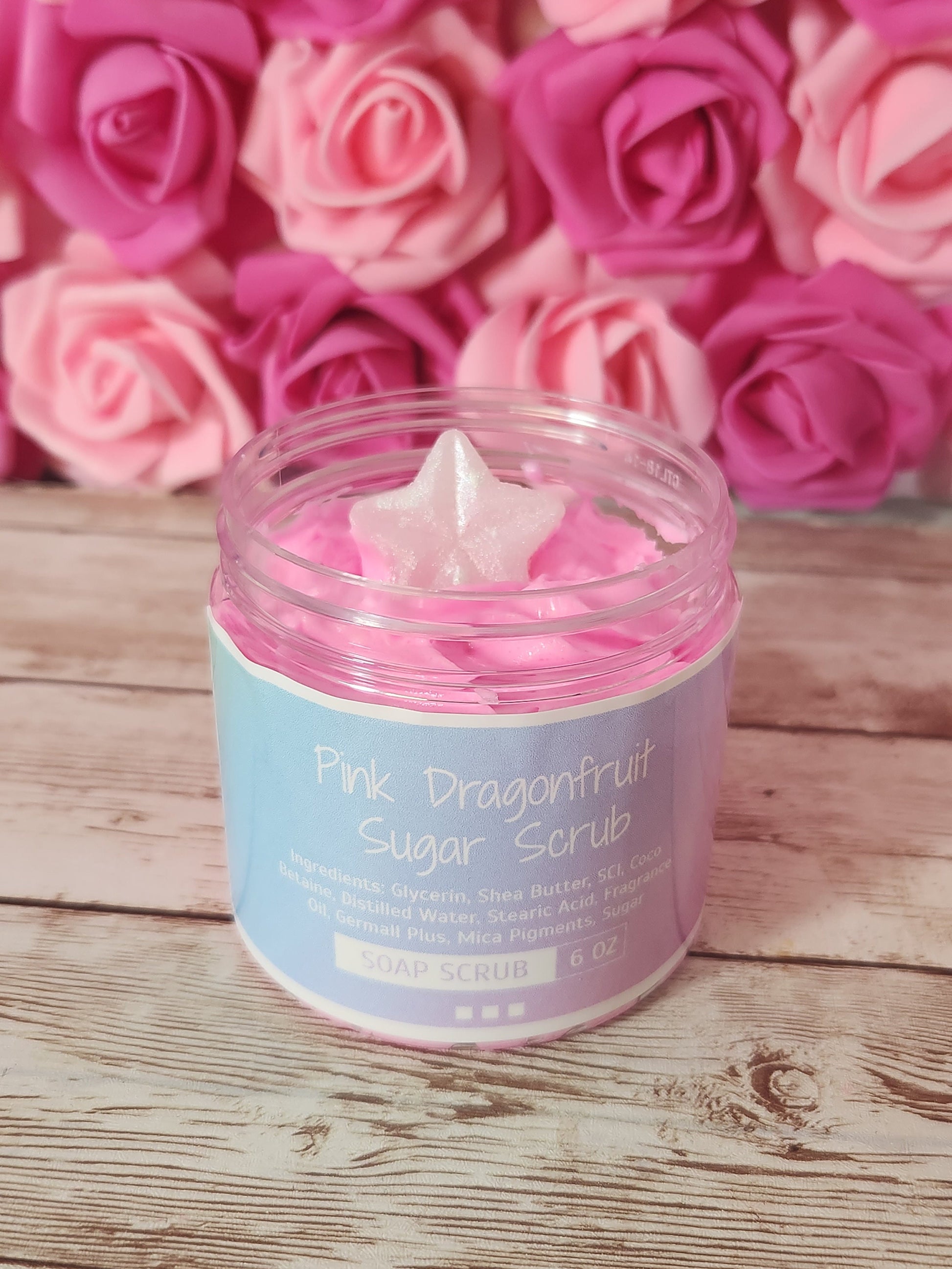 Pink Dragonfruit Whipped Foaming Shea Butter Sugar Scrub. Exfoliating Body Wash & Scrub. All Natural Whipped Soap Scrub. Shaving Cream. - Glamorous Beauty & Boutique