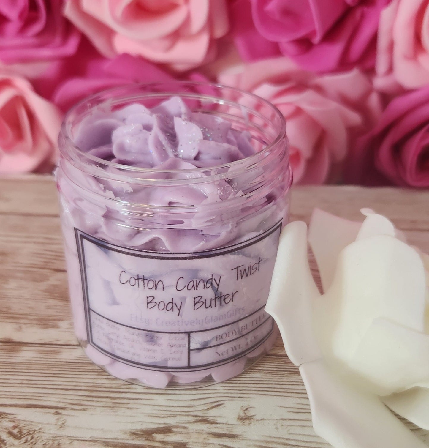 Cotton Candy Twist Whipped Body Butter. Handmade Shea & Cocoa Butter Body Frosting. All Natural Non Greasy Body Butter - Glamorous Beauty & Boutique