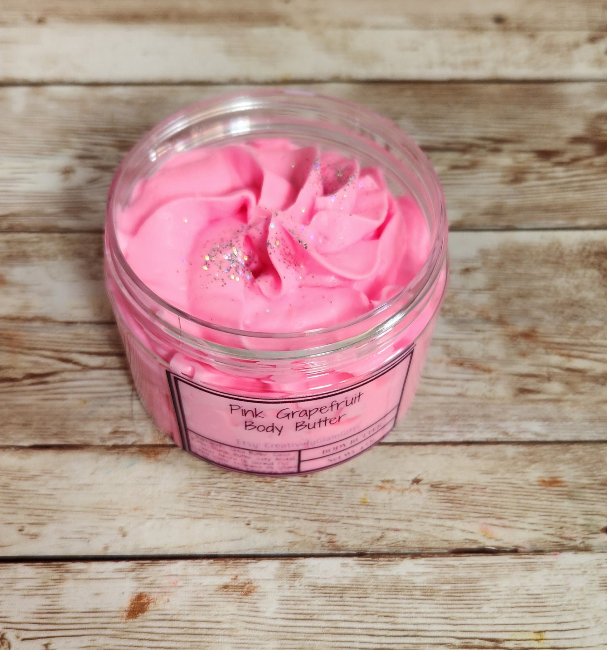 Pink Grapefruit Whipped Body Butter. Handmade Shea, Avocado & Mango Butter Body Frosting. All Natural Non Greasy Body Butter - Glamorous Beauty & Boutique