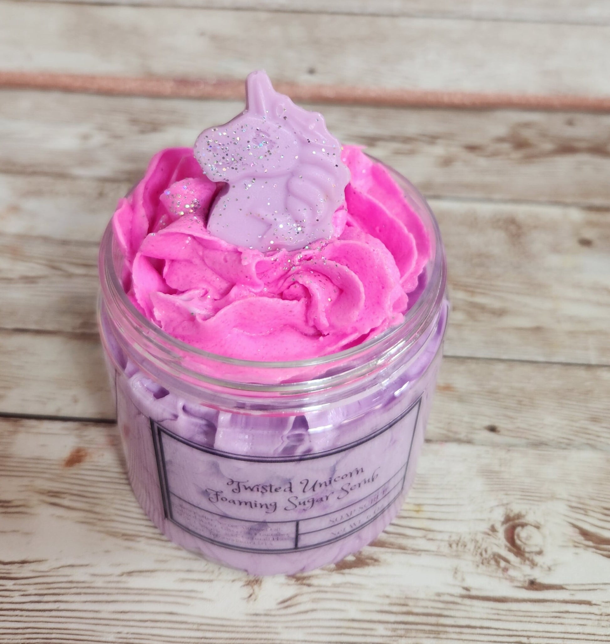 Twisted Unicorn Exfoliating Whipped Shea Butter Sugar Scrub. Handmade Whipped Soap & Body Scrub. All Natural Soap Scrub/ Shaving Cream - Glamorous Beauty & Boutique