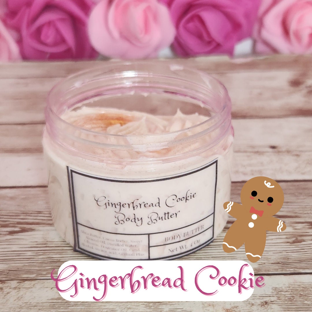 Gingerbread Cookie Whipped Body Butter. Handmade Shea & Cocoa Butter Body Frosting. All Natural Non Greasy Emulsified Body Butter - Glamorous Beauty & Boutique