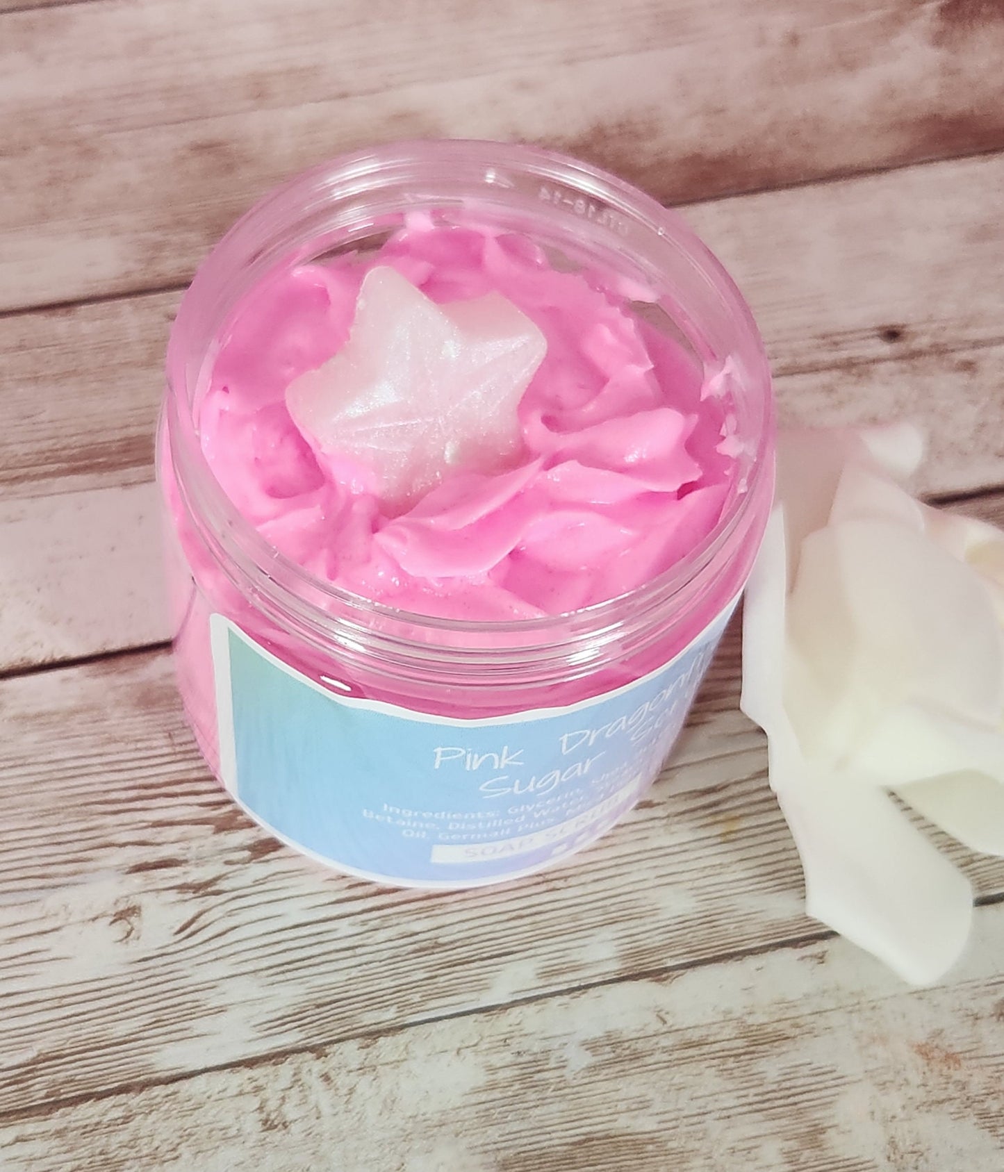 Pink Dragonfruit Whipped Foaming Shea Butter Sugar Scrub. Exfoliating Body Wash & Scrub. All Natural Whipped Soap Scrub. Shaving Cream. - Glamorous Beauty & Boutique