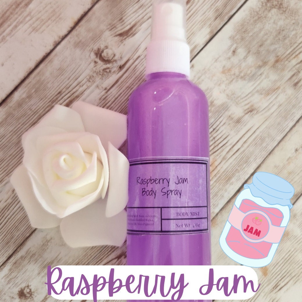 Raspberry Jam Moisturizing Body & Hair Spray. 4 oz Handmade Alcohol Free Hair and Body Mist - Glamorous Beauty & Boutique