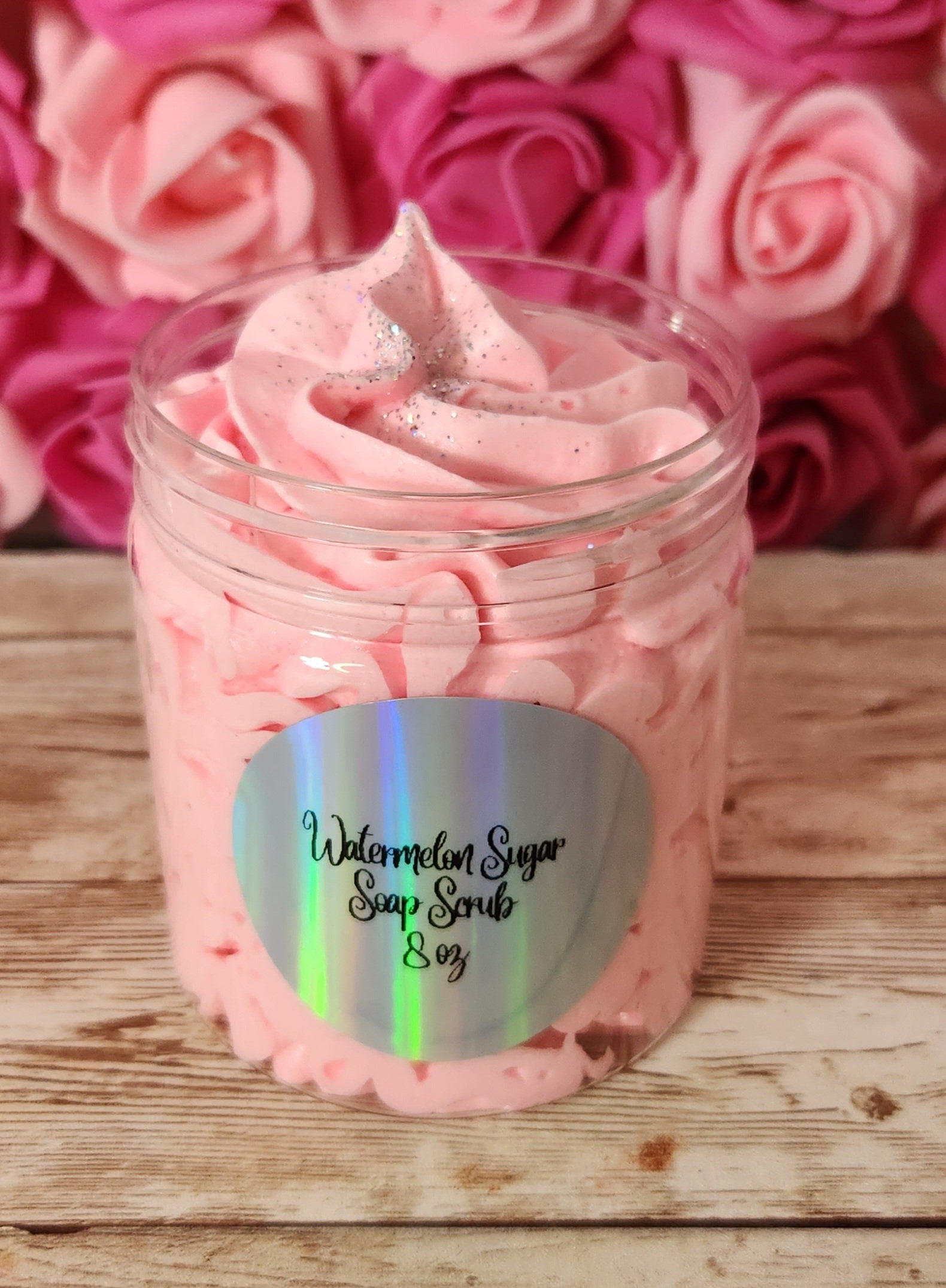 Watermelon Sugar Whipped Foaming Sugar Scrub. Exfoliating Body Wash & Scrub. All Natural Shea Butter Whipped Soap Scrub - Glamorous Beauty & Boutique