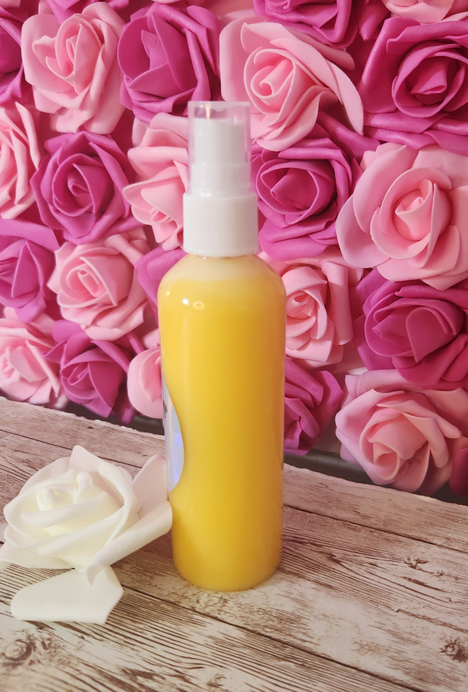 Juicy Papaya Mango Moisturizing Body & Hair Spray. 4 oz Handmade Alcohol Free Hair and Body Mist. Room Freshener, Pillow Spray - Glamorous Beauty & Boutique