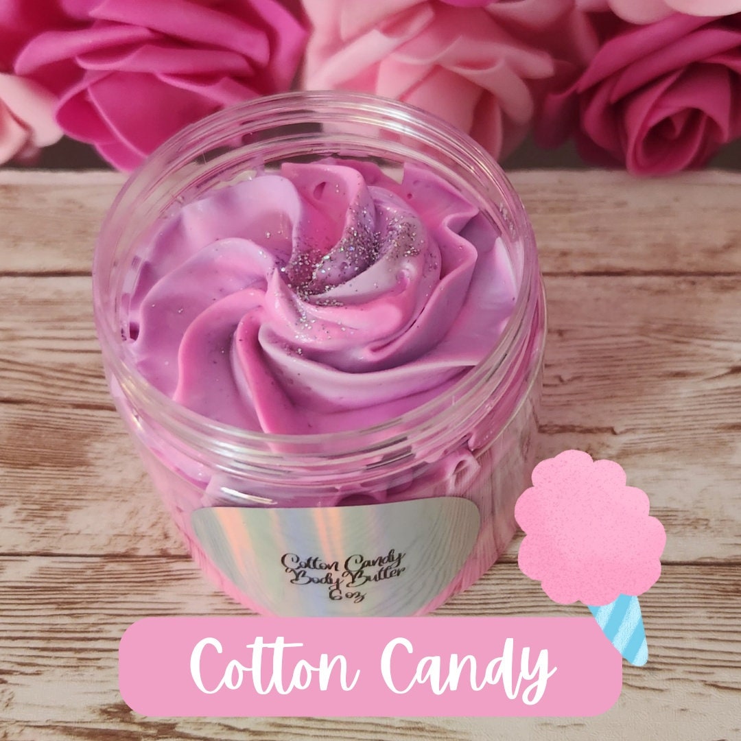 Cotton Candy Whipped Body Butter. Handmade Shea & Mango Butter Body Frosting. All Natural Non Greasy Emulsified Body Butter - Glamorous Beauty & Boutique