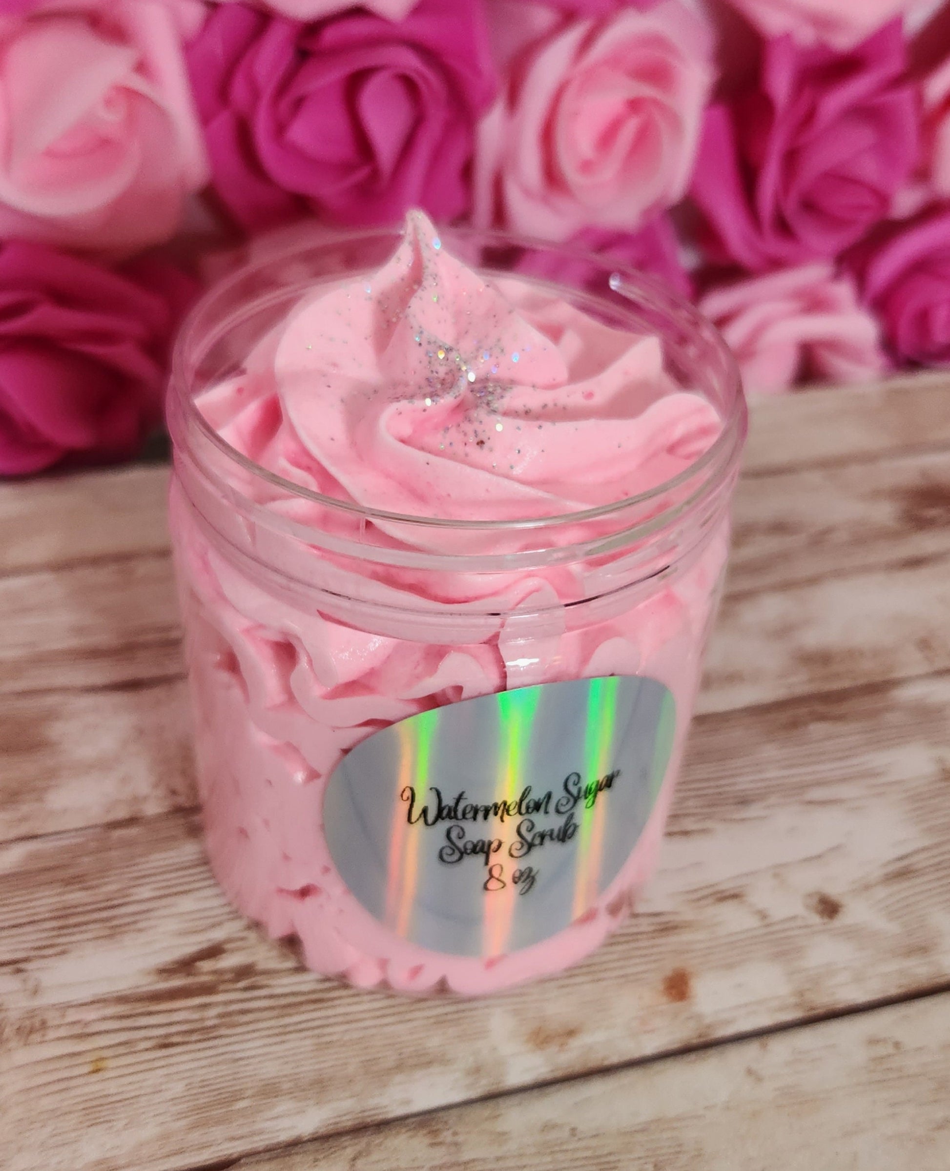 Watermelon Sugar Whipped Foaming Sugar Scrub. Exfoliating Body Wash & Scrub. All Natural Shea Butter Whipped Soap Scrub - Glamorous Beauty & Boutique