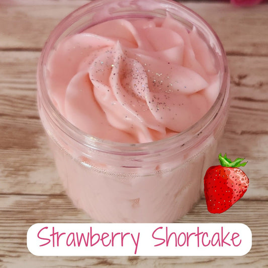 Strawberry Shortcake Whipped Body Butter. Handmade Avocado, Shea, Mango & Kokum Butter Body Frosting. All Natural Emulsified Body Butter - Glamorous Beauty & Boutique