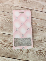 Vertical Badge Buddy for Medical Professionals, Gold Glitter with Pink Marble. Nurse Badge Buddy. Acrylic & Resin Glitter Badge Buddy - Glamorous Beauty & Boutique