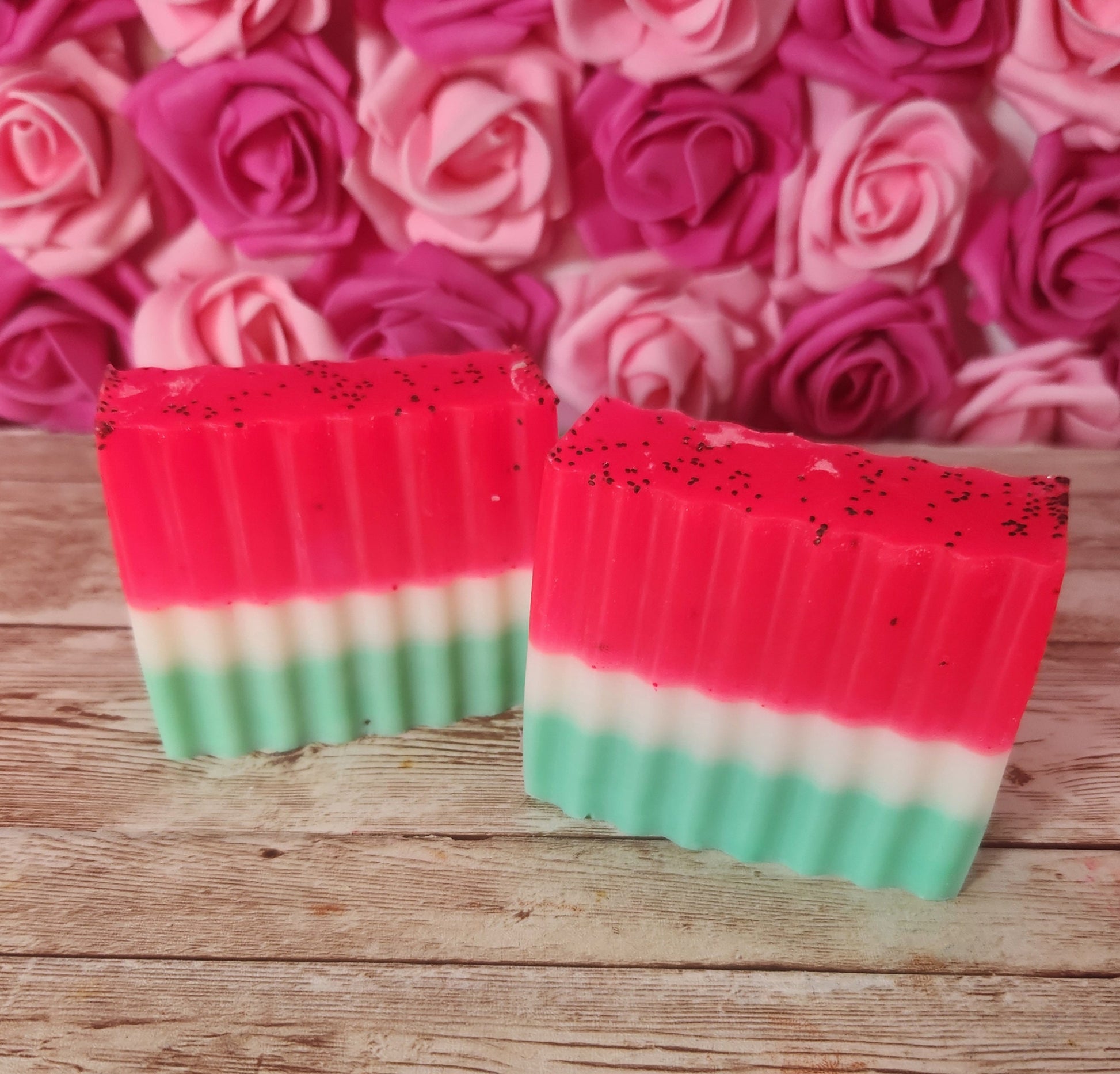 Watermelon Sugar Watermelon Soap. Handmade All Natural Goat Milk & Shea Butter Soap. Cute Soap. BOGO Code in Description - Glamorous Beauty & Boutique