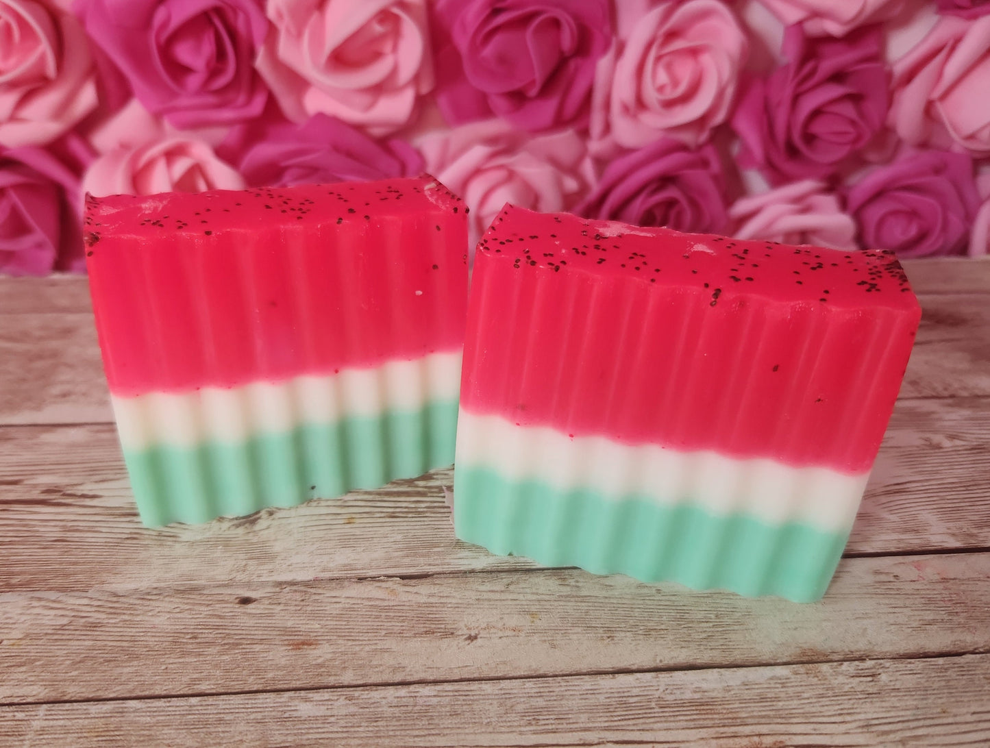 Watermelon Sugar Watermelon Soap. Handmade All Natural Goat Milk & Shea Butter Soap. Cute Soap. BOGO Code in Description - Glamorous Beauty & Boutique