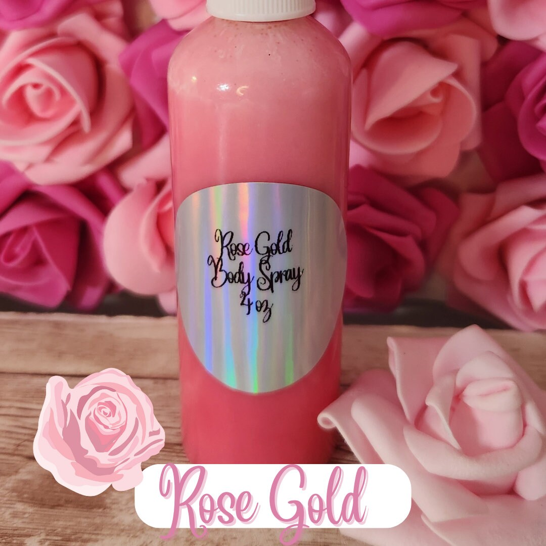 Rose Gold Moisturizing Body & Hair Spray. 4 oz Handmade Alcohol Free Hair and Body Mist - Glamorous Beauty & Boutique