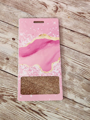 Vertical and Horizontal Badge Buddy for Medical Professionals, Barbie Pink and Gold Foil Nurse Badge Buddy. Resin Badge Buddy - Glamorous Beauty & Boutique
