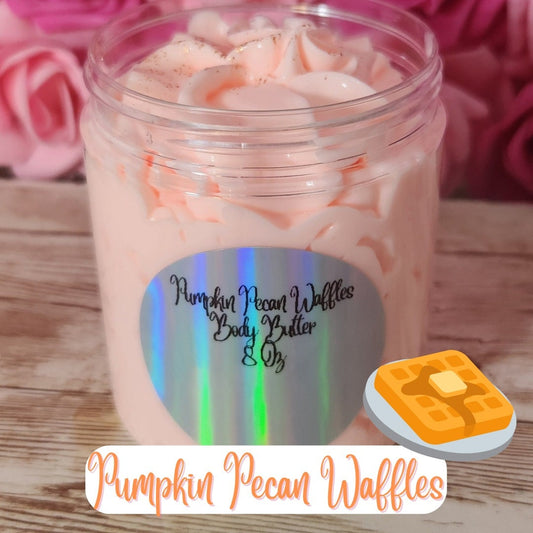 Pumpkin Pecan Waffles Whipped Body Butter. Handmade Shea, Kokum & Cocoa Butter Body. All Natural Non Greasy Body Butter. Body Icing - Glamorous Beauty & Boutique