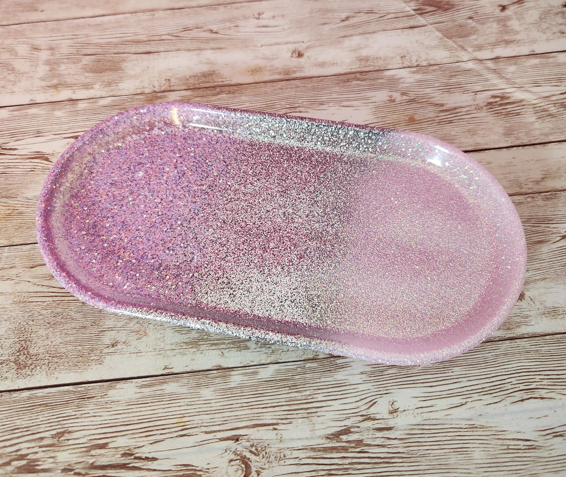 Resin Jewelry Tray. Purple, Pink & Silver Glitter Resin Vanity Tray. Jewelry Tray, Ash Tray. Glam Home Decor - Glamorous Beauty & Boutique