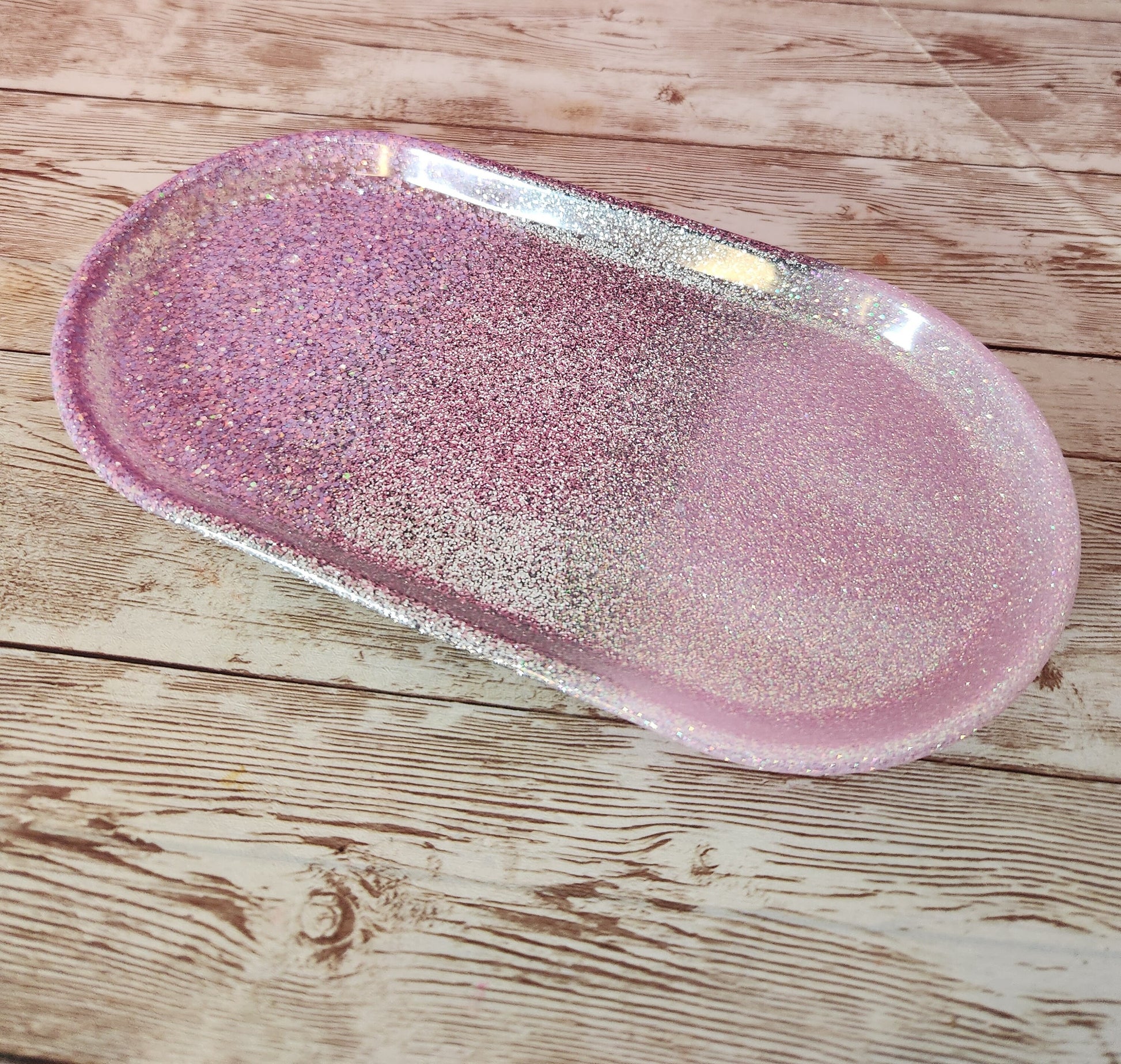 Resin Jewelry Tray. Purple, Pink & Silver Glitter Resin Vanity Tray. Jewelry Tray, Ash Tray. Glam Home Decor - Glamorous Beauty & Boutique