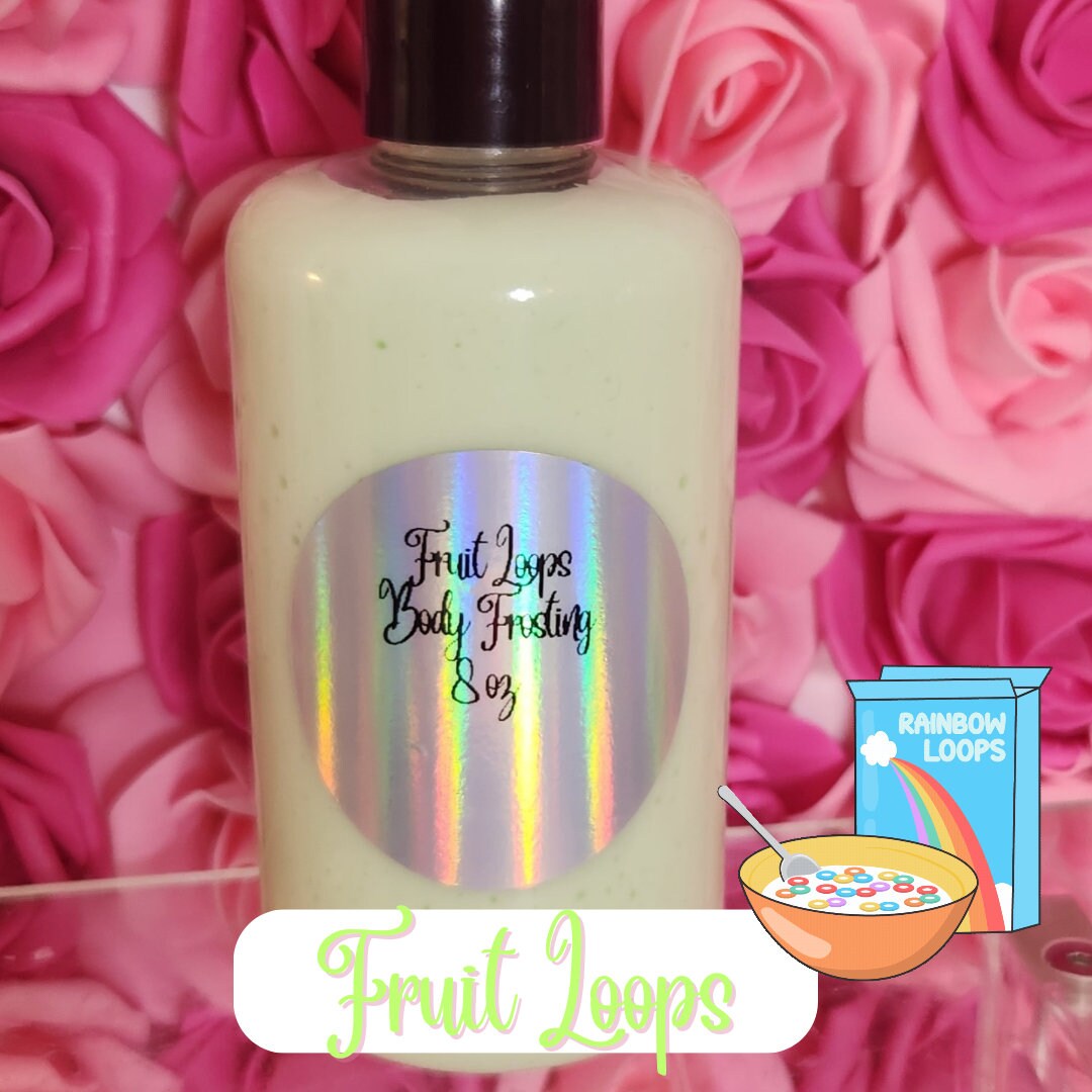 Fruit Loops Whipped Shea Butter Moisturizer. Handmade Shea Butter Body Frosting. All Natural Hand and Body Lotion 8 oz - Glamorous Beauty & Boutique