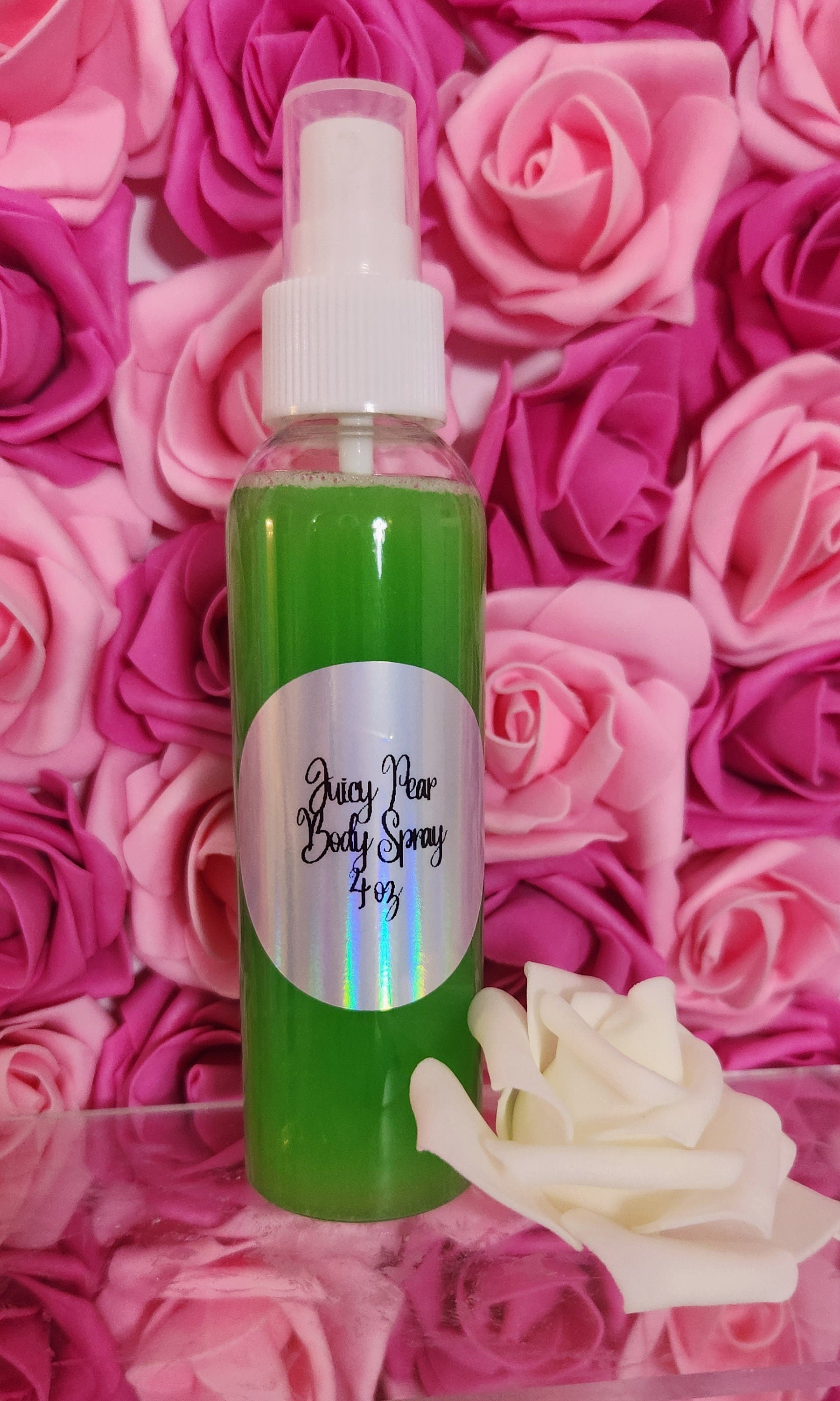 Juicy Pear Moisturizing Body & Hair Spray. 4 oz Handmade Alcohol Free Hair and Body Mist. Room Freshener, Pillow Spray - Glamorous Beauty & Boutique