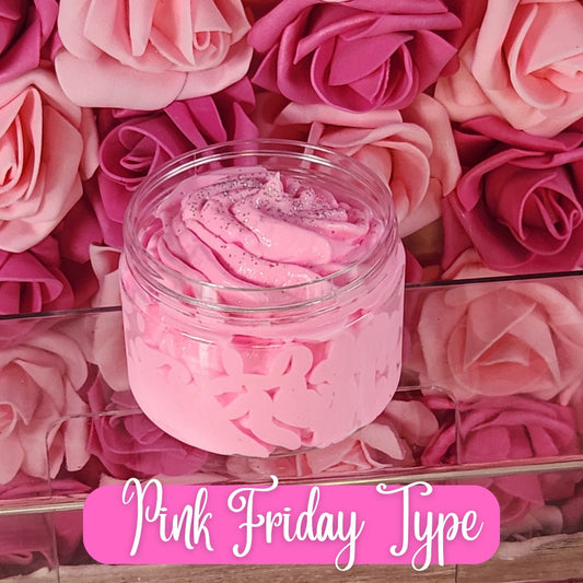 Pink Friday Type Whipped Body Butter. Handmade Shea & Cocoa Butter Body Icing. All Natural Non Greasy Emulsified Body Butter. - Glamorous Beauty & Boutique