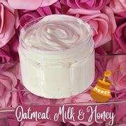 Oatmeal, Milk and Honey Whipped Body Butter. Handmade Shea, Cocoa & Mango Butter Body Frosting. All Natural Non Greasy Body Butter - Glamorous Beauty & Boutique