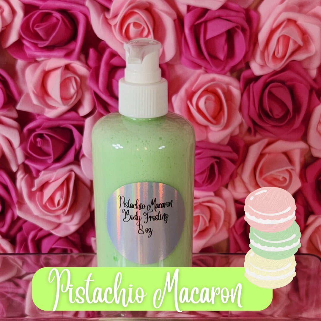 Pistachio Macaron Whipped Shea Butter Moisturizer. Handmade Shea Butter Body Frosting. All Natural Hand and Body Lotion 8 oz - Glamorous Beauty & Boutique