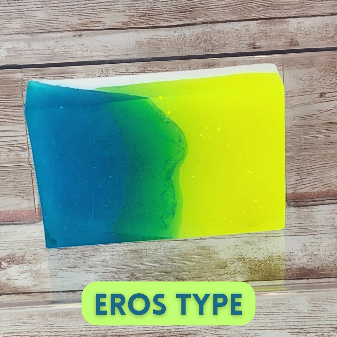 Eros Type Men's Soap. Handmade All Natural Goat Milk & Mango Butter Soap. Makeup Brush Cleaner. Masculine Soap. Neon Gradient Soap - Glamorous Beauty & Boutique