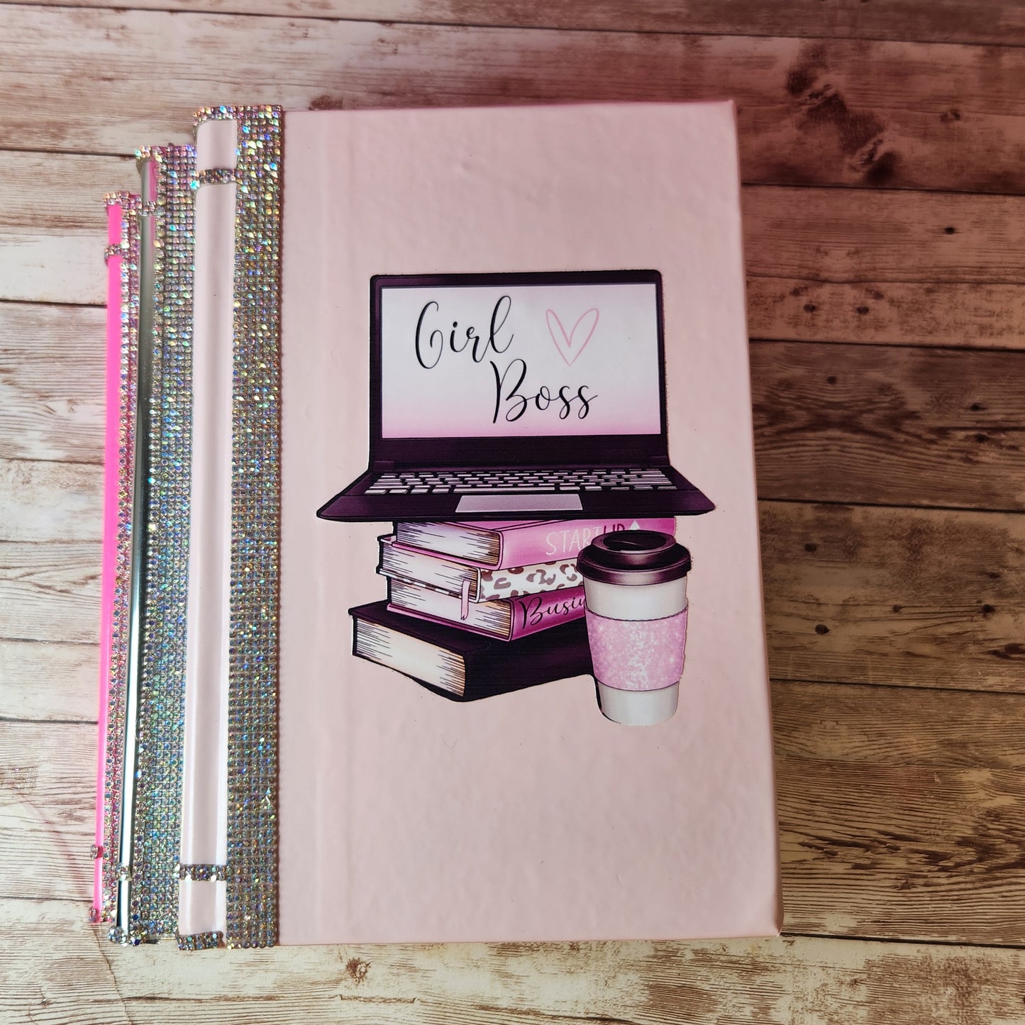 Pink book stack, glam book stack, glam Decor, coffee table decor, decorative books, fashion book stack, silver book stack, handmade book stack, pink decor, bling books, makeup Room Decor, boss babe book stack, girl boss