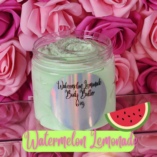 Watermelon Lemonade Type Whipped Body Butter. Handmade Shea & Cocoa Butter Body Frosting. All Natural Non Greasy Emulsified Body Butter - Glamorous Beauty & Boutique