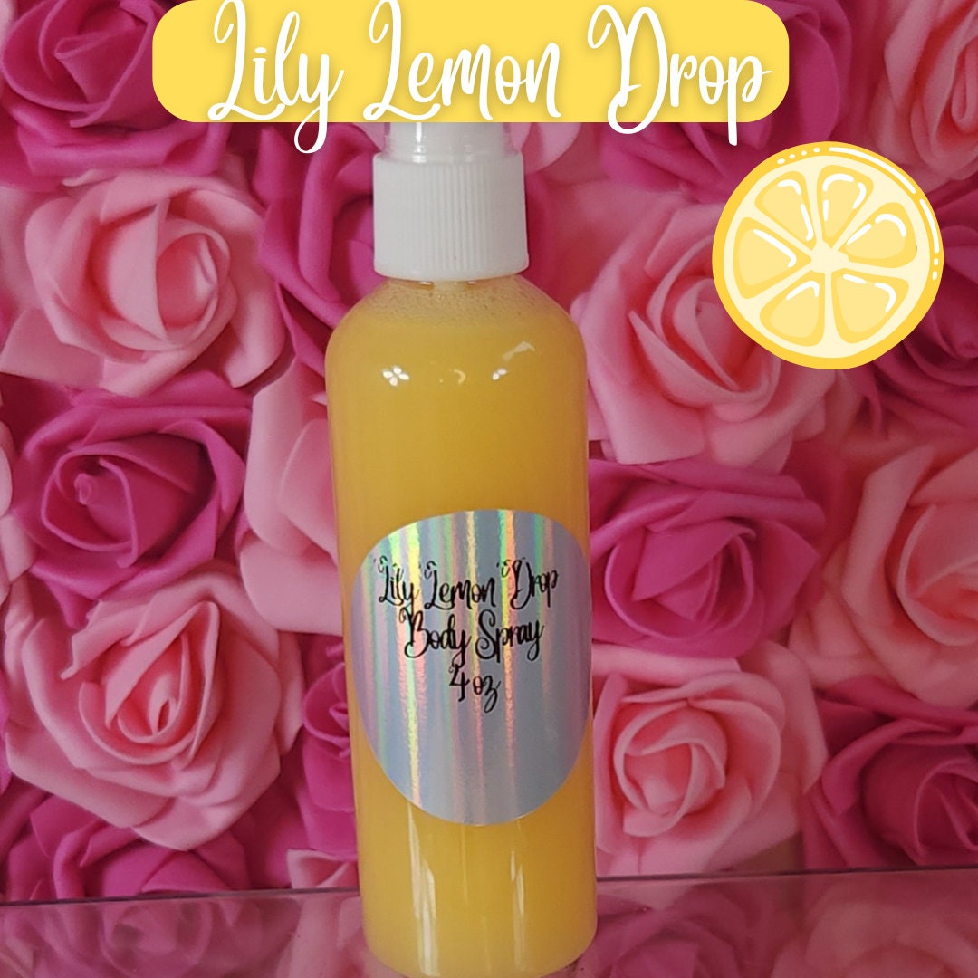 Lily Lemon Drop Moisturizing Body & Hair Spray. 4 oz Handmade Alcohol Free Hair and Body Mist - Glamorous Beauty & Boutique