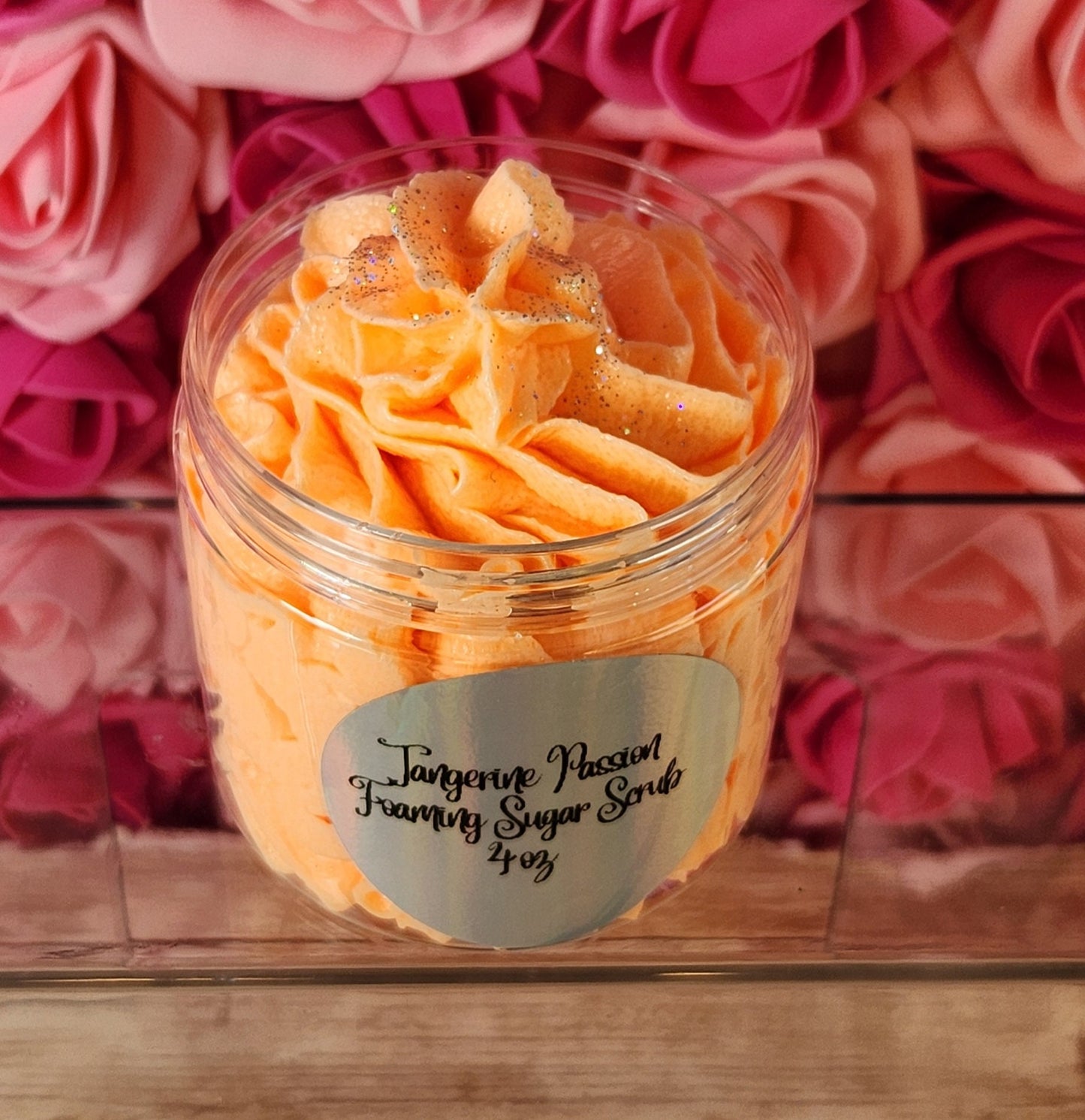 Tangerine Passion Foaming Sugar Scrub. Exfoliating Shea Butter Sugar Scrub. Handmade All Natural Whipped Soap Scrub - Glamorous Beauty & Boutique