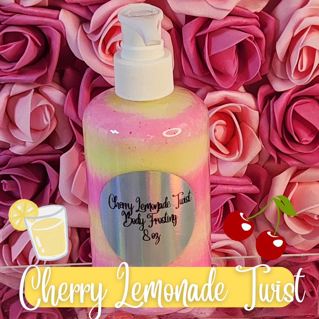 Cherry Lemonade Twist Whipped Shea Butter Moisturizer. Handmade Shea Butter Body Frosting. All Natural Hand and Body Lotion 8 oz - Glamorous Beauty & Boutique