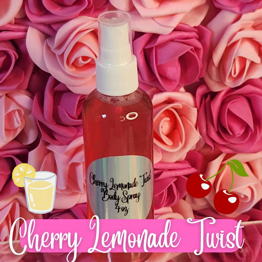 Cherry Lemonade Twist Moisturizing Body & Hair Spray. 4 oz Handmade Alcohol Free Hair and Body Mist.  Body Splash, Room Freshener - Glamorous Beauty & Boutique