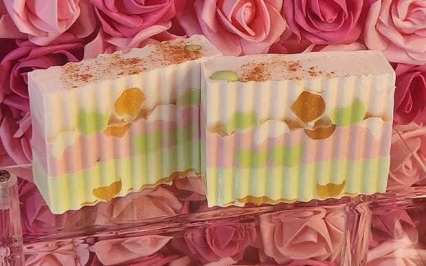 Pistachio Macaron Handmade All Natural Goat Milk & Shea Butter Soap with Embeds.Makeup Brush Cleaner. Cute Handcrafted Layered Soap - Glamorous Beauty & Boutique