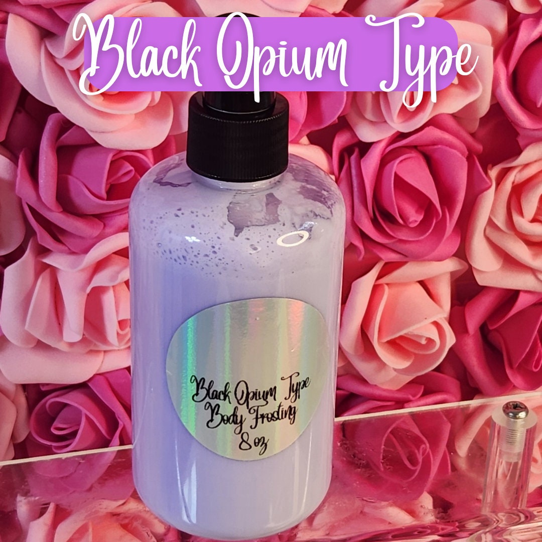 Black Opium Type Whipped Shea Butter Moisturizer. Handmade Shea Butter Body Frosting. All Natural Hand and Body Lotion 8 oz - Glamorous Beauty & Boutique