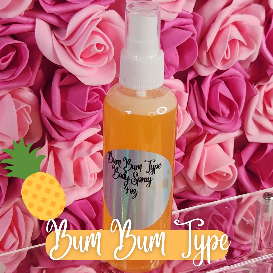 Bum Bum Type Body & Hair Spray. 4 oz Handmade Moisturizing Hair and Body Mist.  Alcohol Free! Room Freshener. - Glamorous Beauty & Boutique