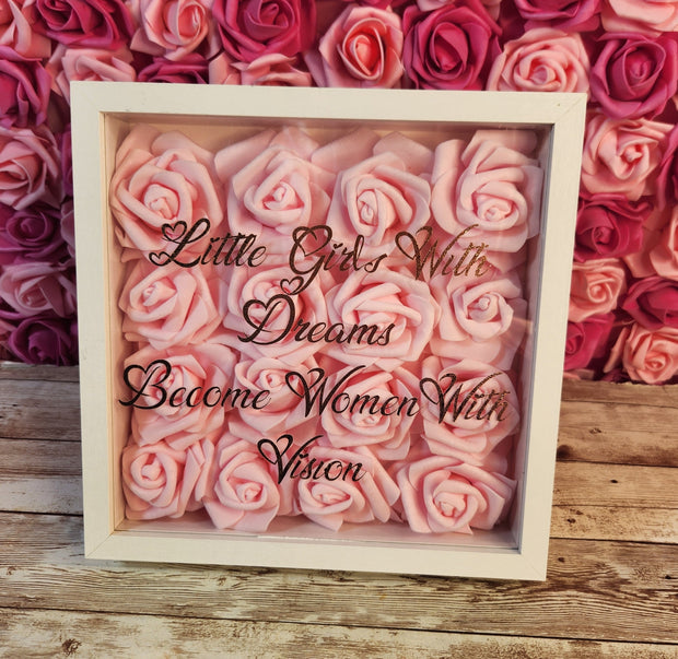 Create Your Own Rose Shadow Box. Glam Decor. Pick Your Color Roses and Vinyl. Custom Wall Decor. Nursery, Living Room, Makeup Room Decor - Glamorous Beauty & Boutique