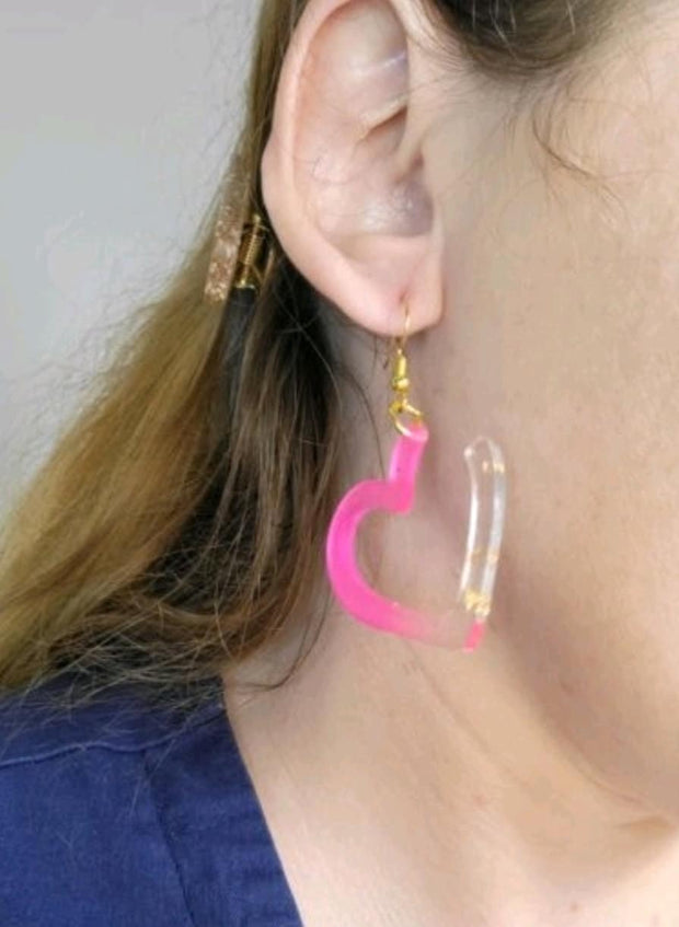 Neon Resin Earrings. Colorful Statement Earrings. Glitter Jewelry. Glam Accessories - Glamorous Beauty & Boutique