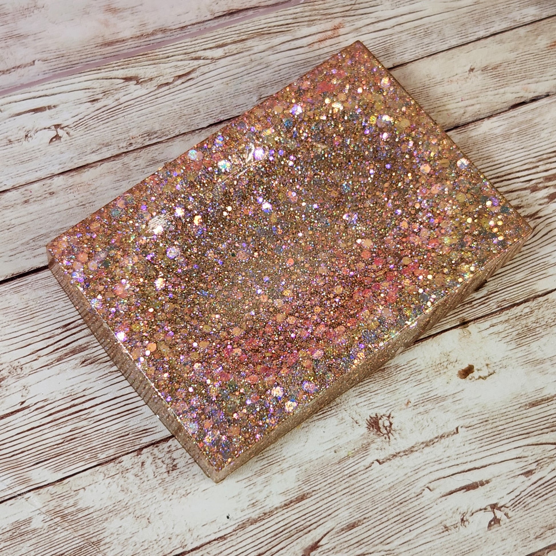 Holographic Rose Gold Rectangular Soap Dish. Epoxy Resin Soap Dish. Glam Glitter Soap Holder. Bathroom Decor - Glamorous Beauty & Boutique