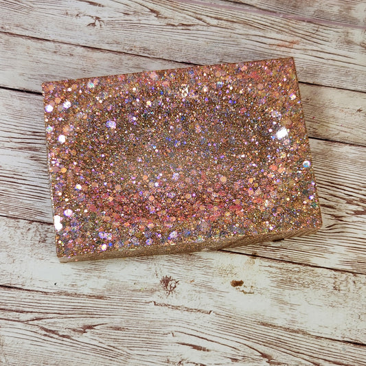 Holographic Rose Gold Rectangular Soap Dish. Epoxy Resin Soap Dish. Glam Glitter Soap Holder. Bathroom Decor - Glamorous Beauty & Boutique