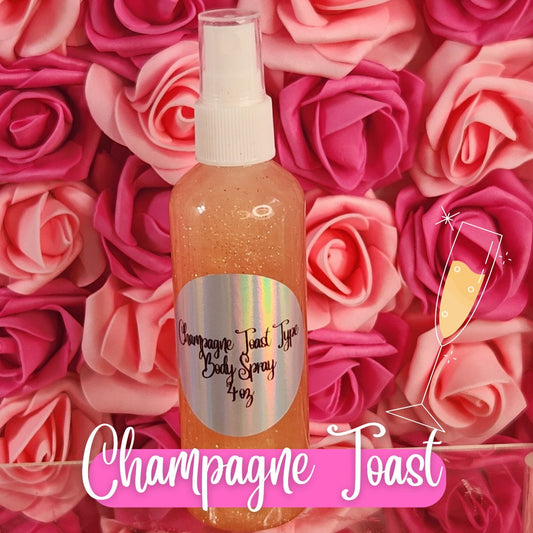 Champagne Toast BBW Type Moisturizing Body & Hair Spray. 4 oz Handmade Alcohol Free Hair and Body Mist.  Body Splash, Room Freshener - Glamorous Beauty & Boutique