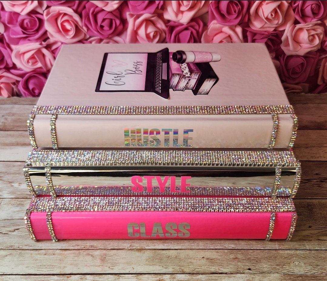 Create Your Own Coffee Table Book Stack (Set of 3). Glam Book Stack. Custom Book Stack. Bling Decor, Glam Home Decor. Makeup Room Decor - Glamorous Beauty & Boutique